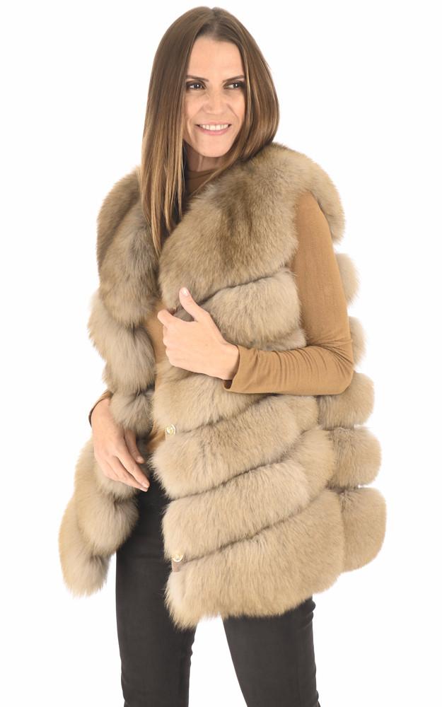 la canadienne Gilet renard galonné
