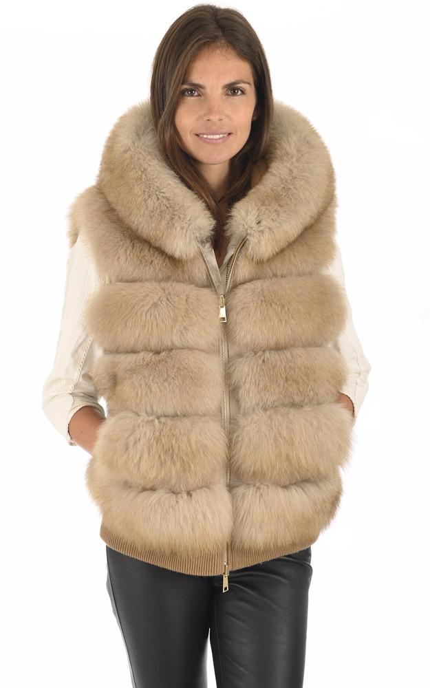 La Canadienne Gilet Réversible Renard Beige