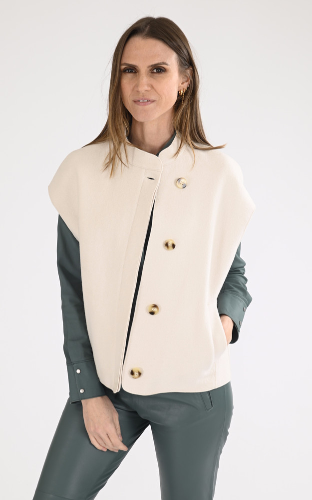 la canadienne Gilet sans manches laine Zelie beige