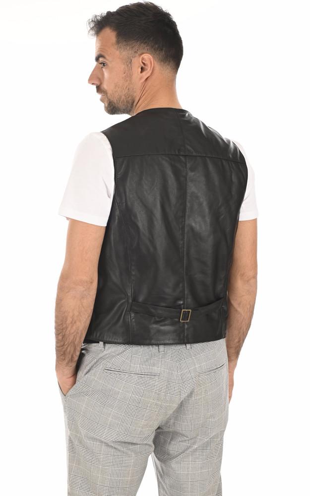 La Canadienne Gilet Veston Cuir Noir
