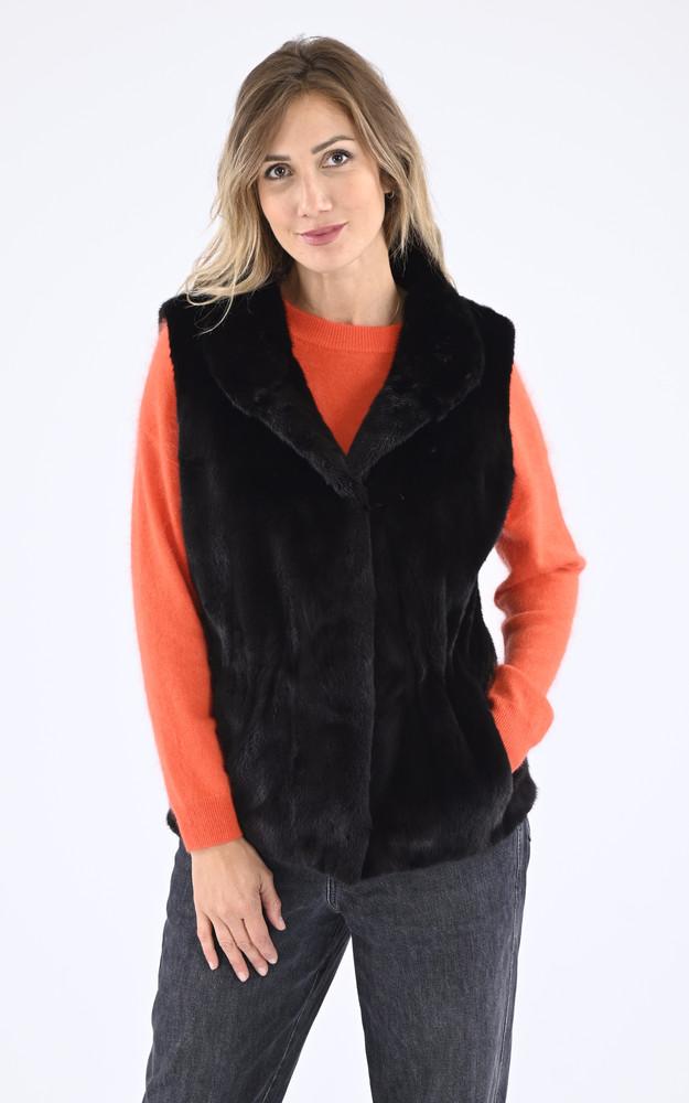 La Canadienne Gilet Vison Noir