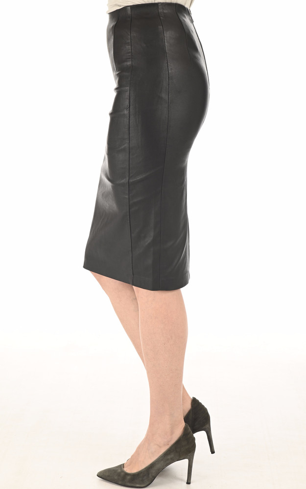 La Canadienne Jupe Crayon En Cuir Stretch