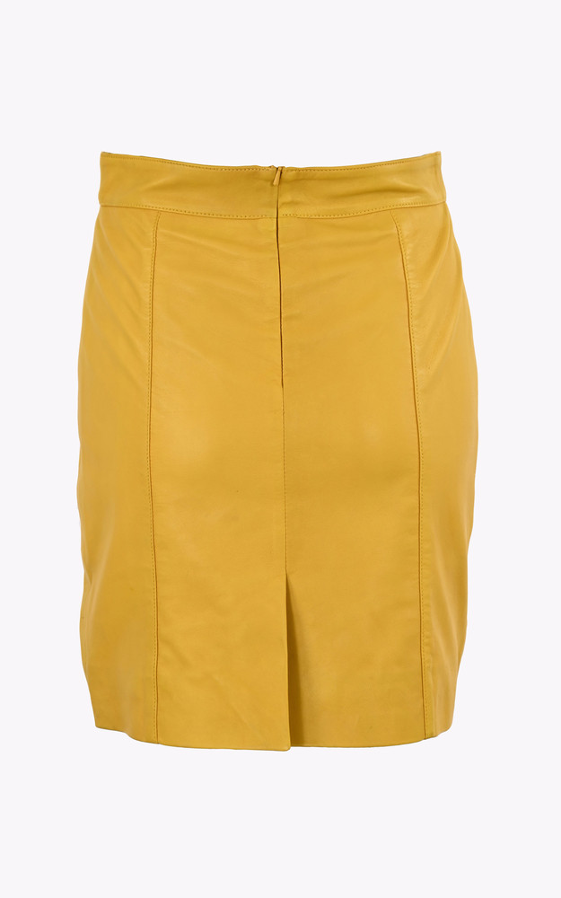 La Canadienne Jupe Cuir Kenzane Jaune