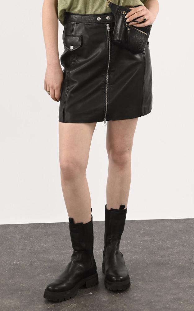 la canadienne Jupe cuir SK PATIE W noir