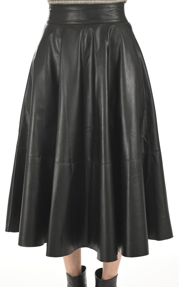 La Canadienne Jupe Longue Agneau Noir