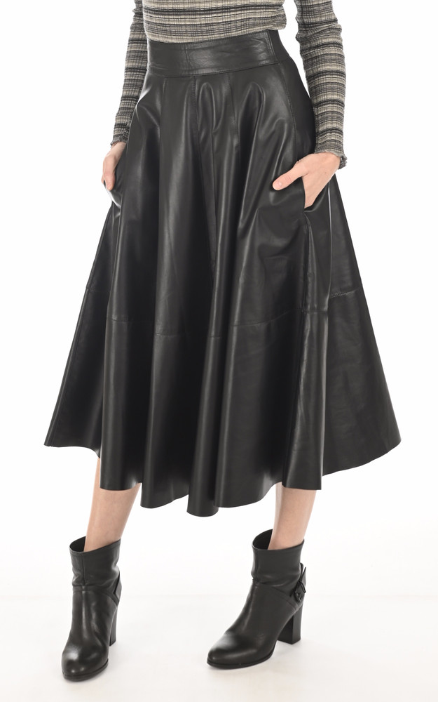 la canadienne Jupe longue agneau noir