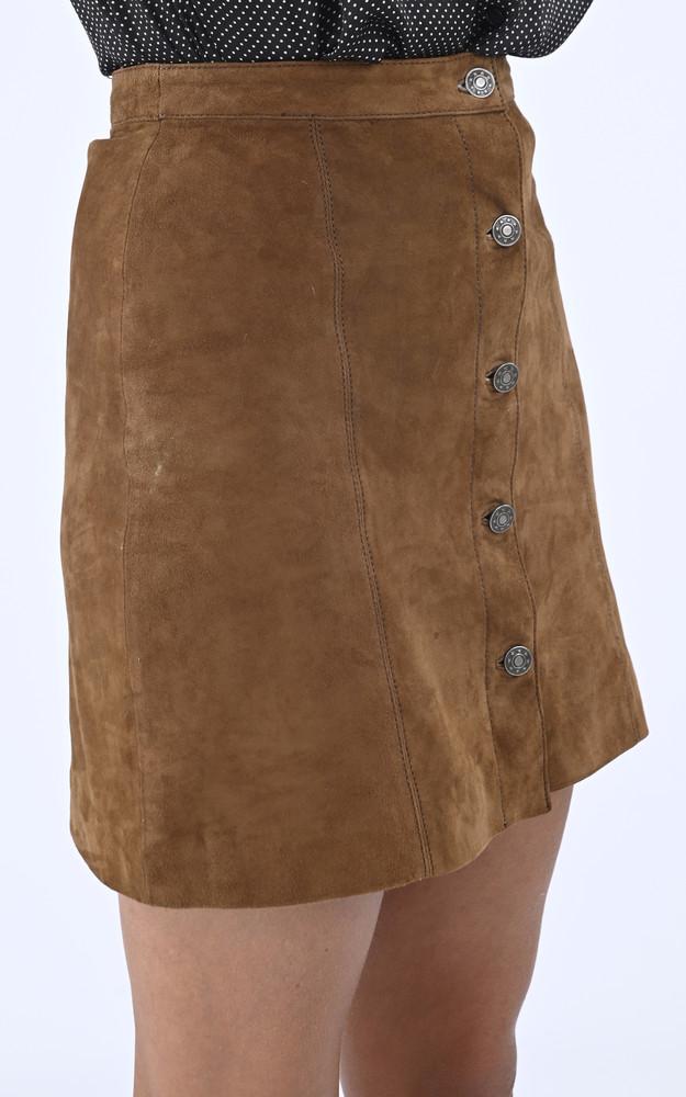 La Canadienne Jupe Trapèze Velours Tabac