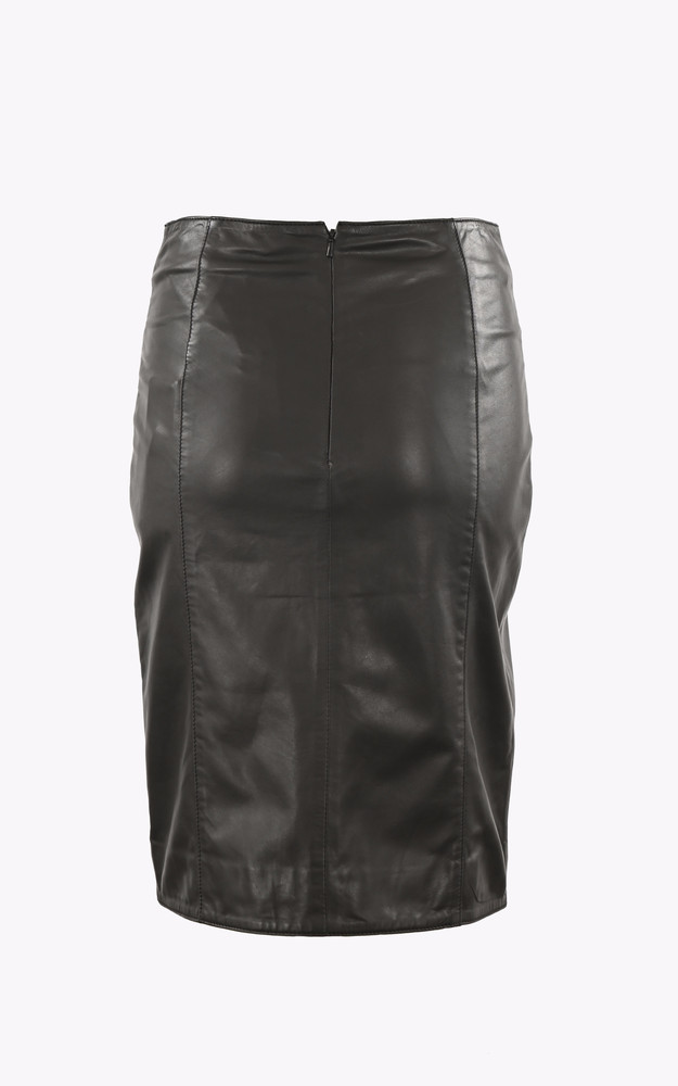 La Canadienne Jupe Zippée Cuir Noir