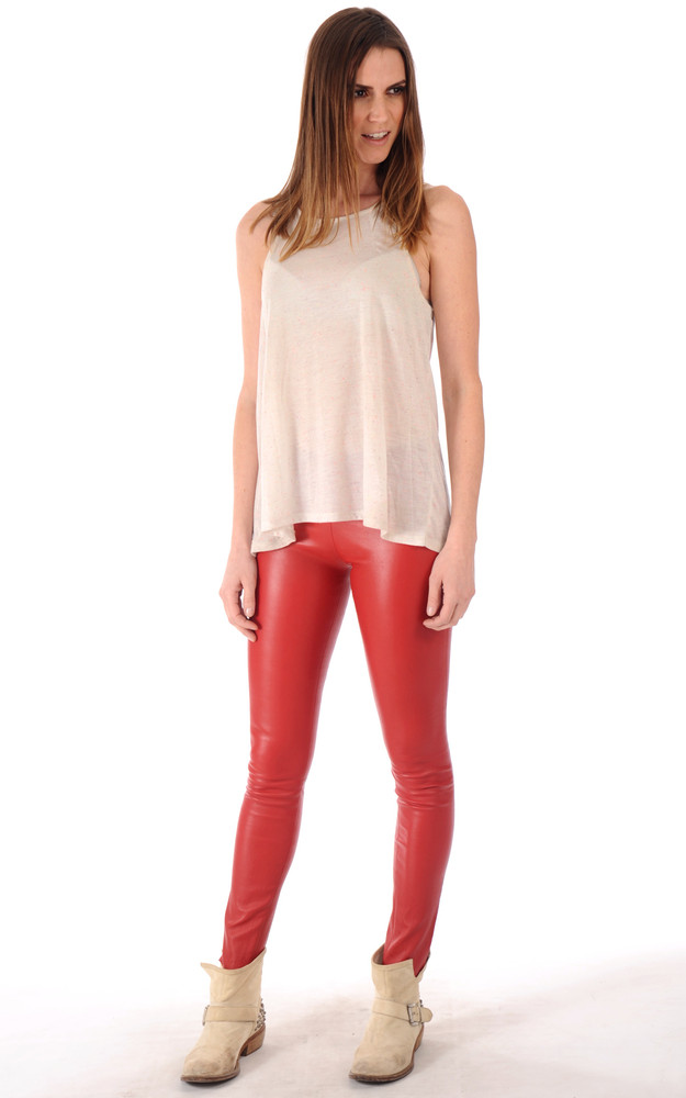 La Canadienne Legging Agneau Strech Rouge