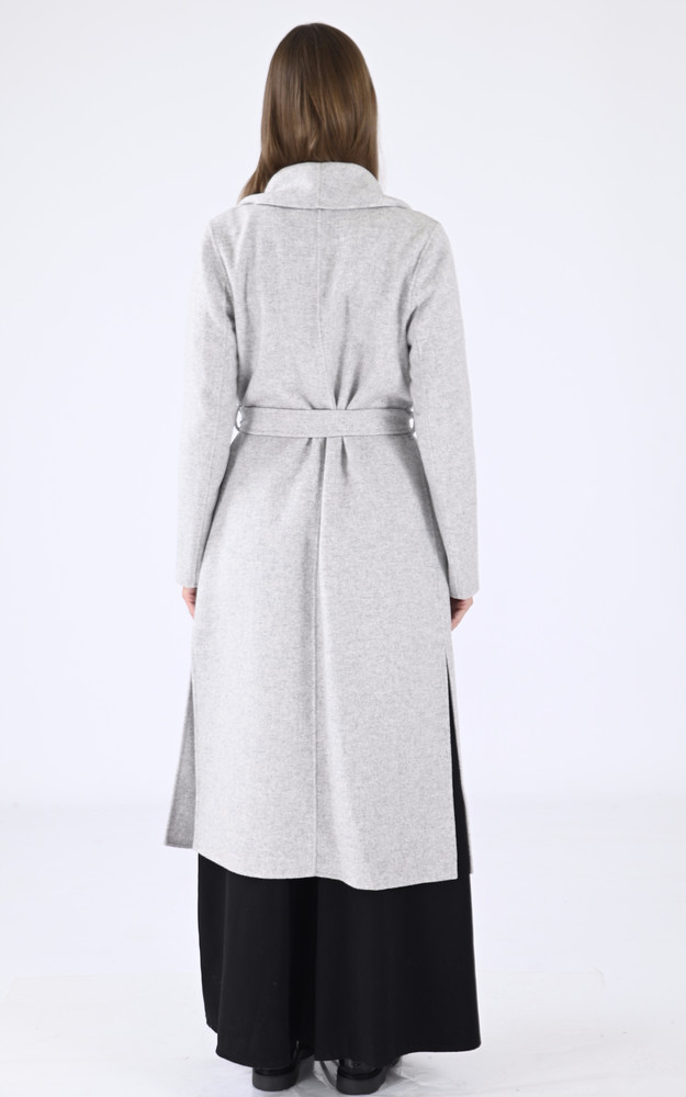 La Canadienne Long Manteau Laine Gris