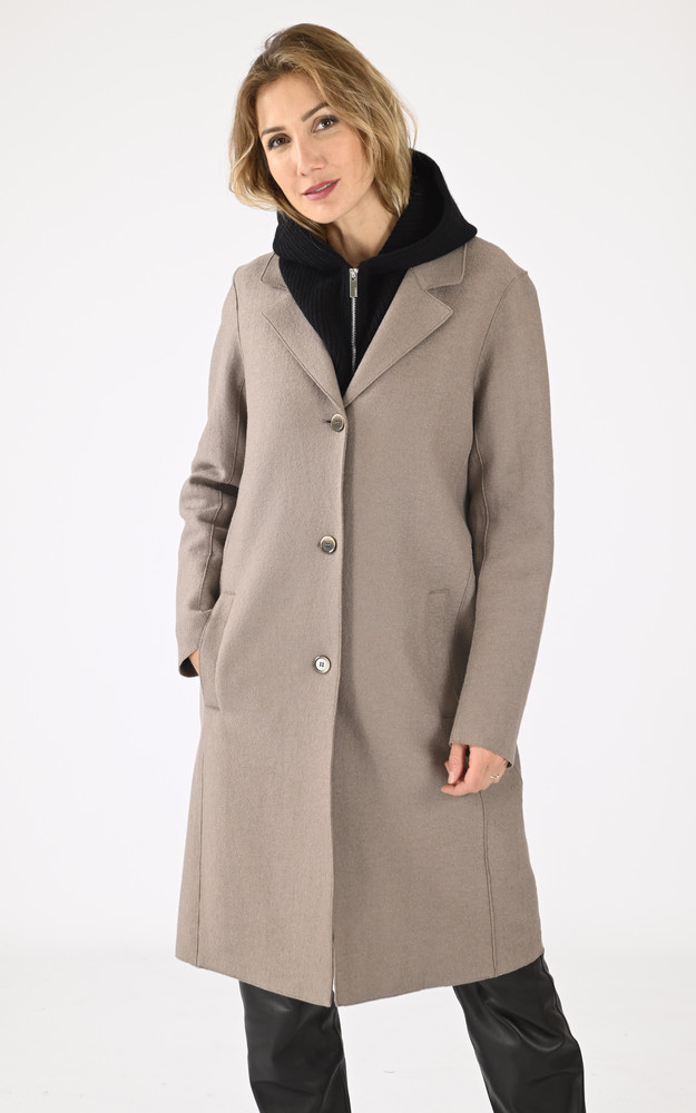 La Canadienne Manteau 3/4 En Laine Taupe
