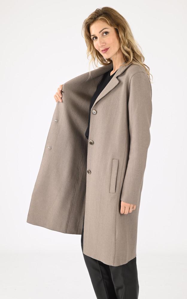 La Canadienne Manteau 3/4 En Laine Taupe