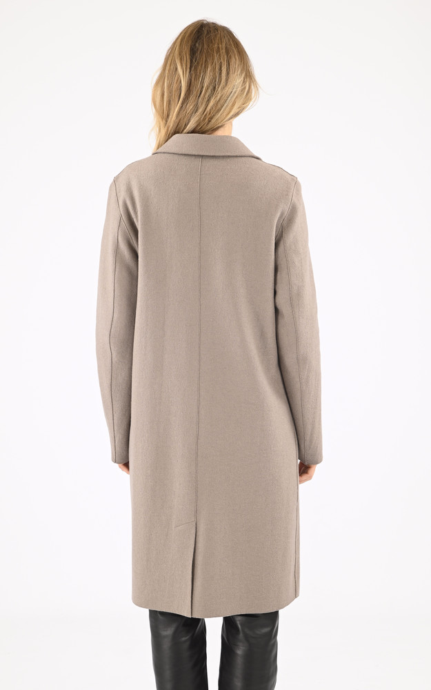 La Canadienne Manteau 3/4 En Laine Taupe
