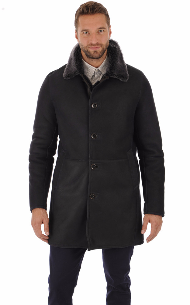 La Canadienne Manteau Agneau Brisa Bleu Foncé