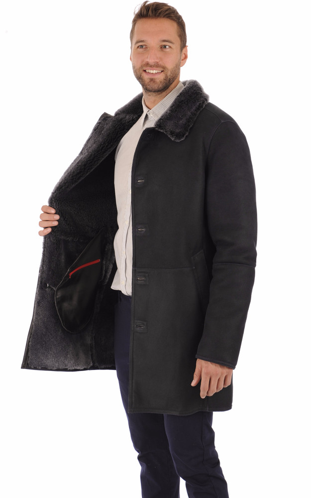 La Canadienne Manteau Agneau Brisa Bleu Foncé