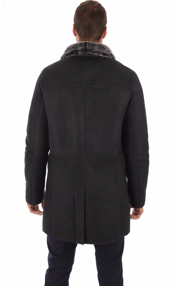 La Canadienne Manteau Agneau Brisa Bleu Foncé