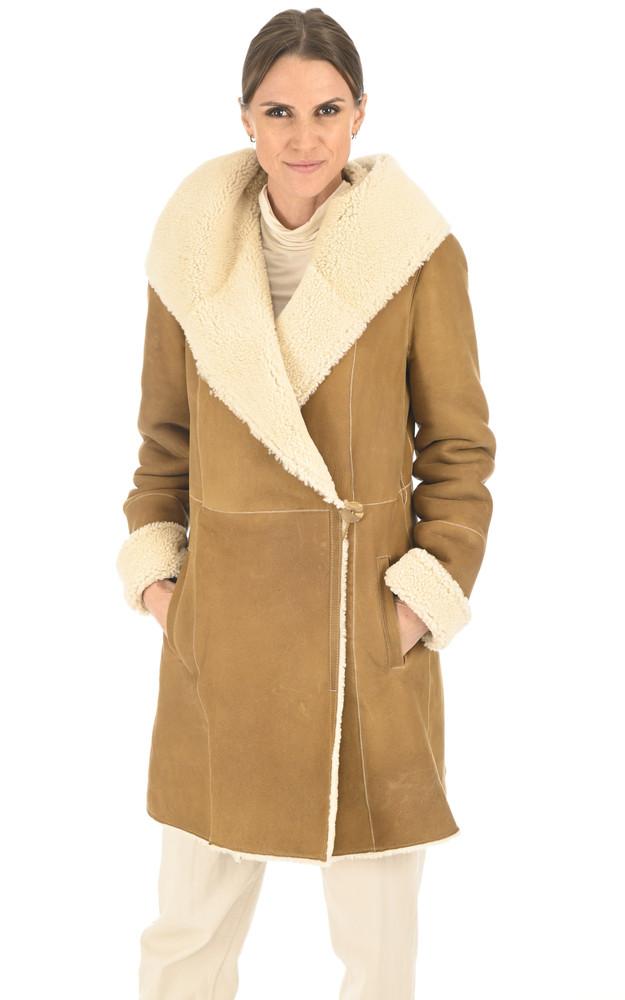 la canadienne Manteau agneau merinillo camel
