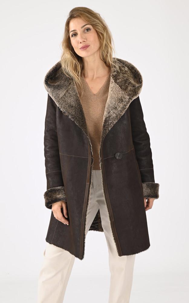 La Canadienne Manteau Agneau Merinillo Marron