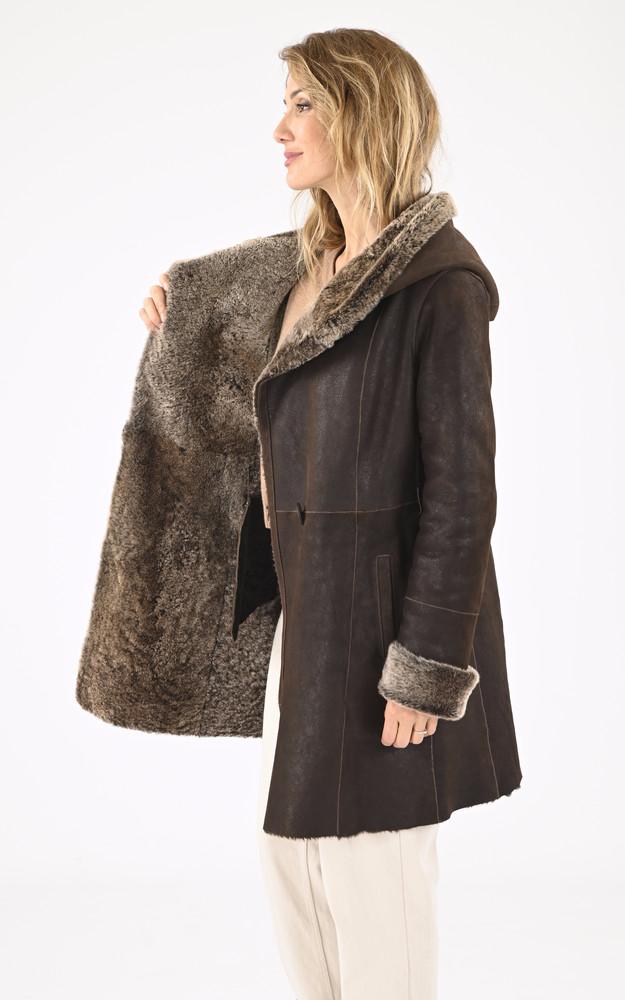 La Canadienne Manteau Agneau Merinillo Marron