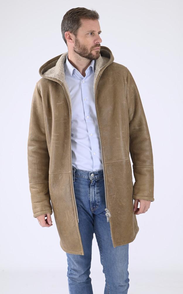 la canadienne Manteau agneau mérinos taupe