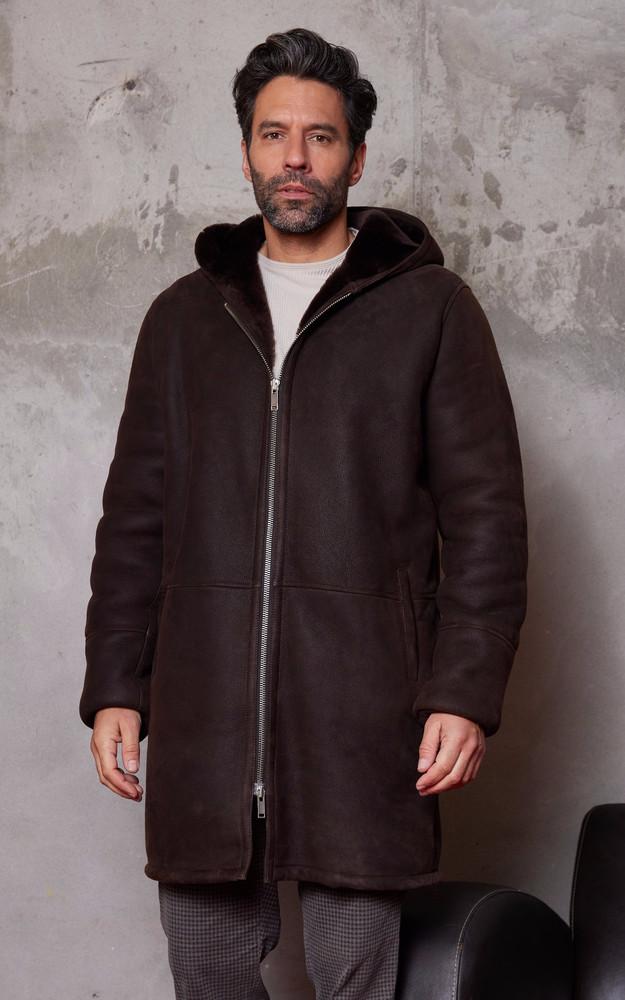 La Canadienne Manteau Capuche Mérinos Marron