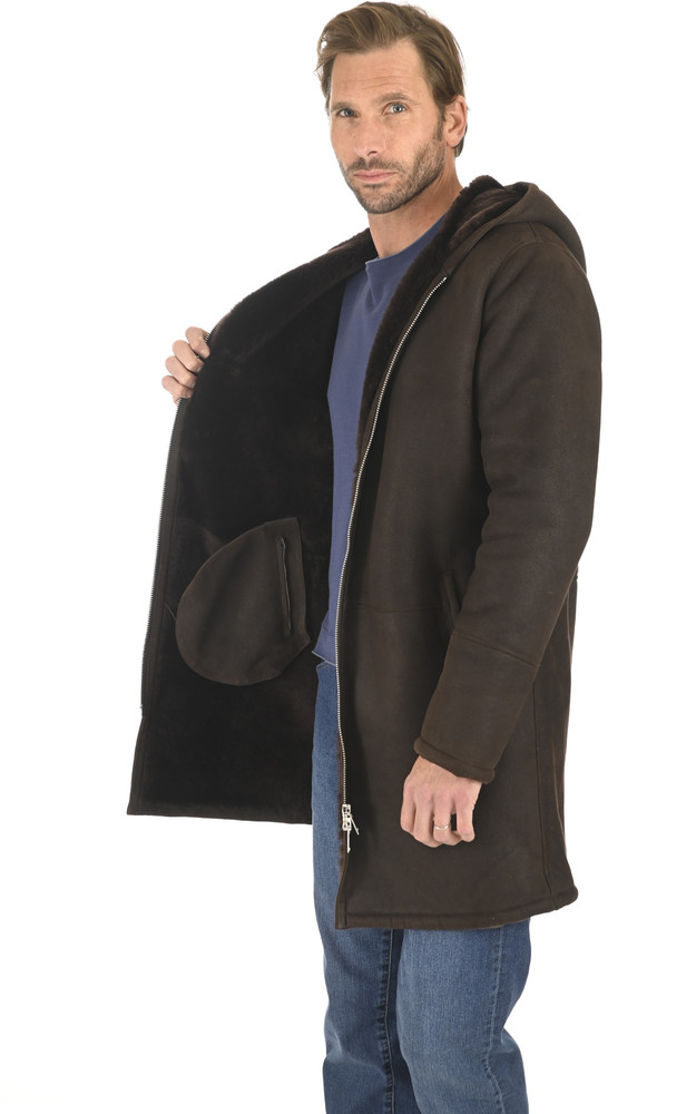 La Canadienne Manteau Capuche Mérinos Marron