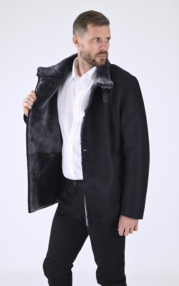 La Canadienne Manteau Chic Agneau Bleu