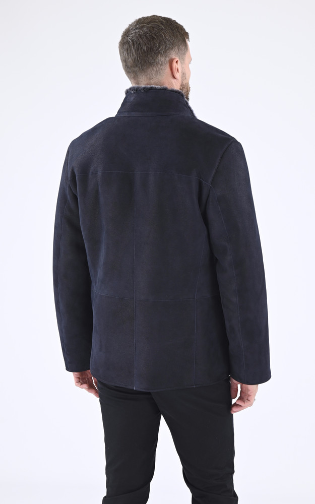 La Canadienne Manteau Chic Agneau Bleu