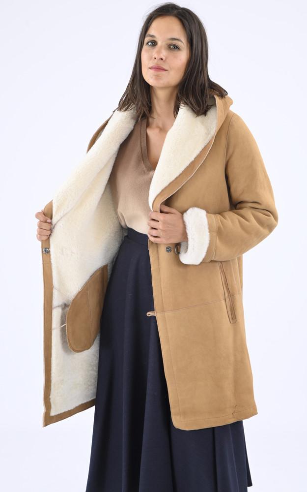 La Canadienne Manteau Confortable Agneau Cognac