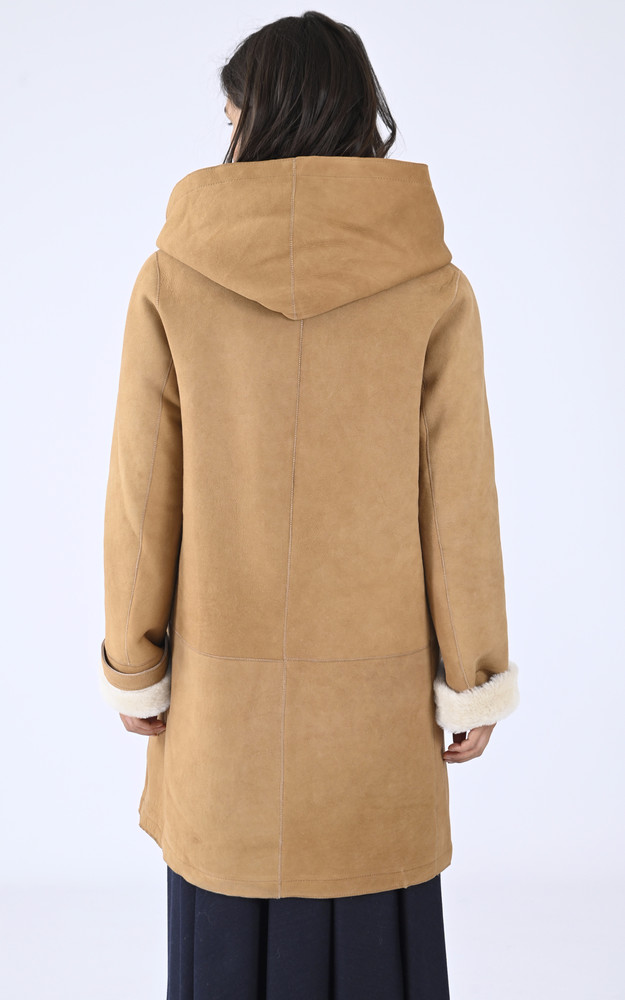La Canadienne Manteau Confortable Agneau Cognac