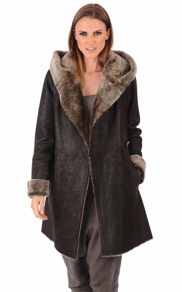 La Canadienne Manteau En Merinillo à Capuche