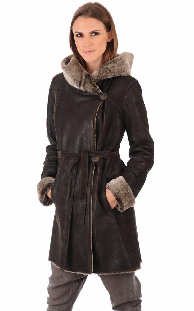 la canadienne Manteau en merinillo à capuche