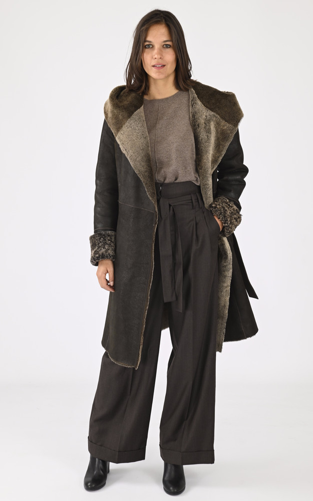 la canadienne Manteau en Mérinillo Marron