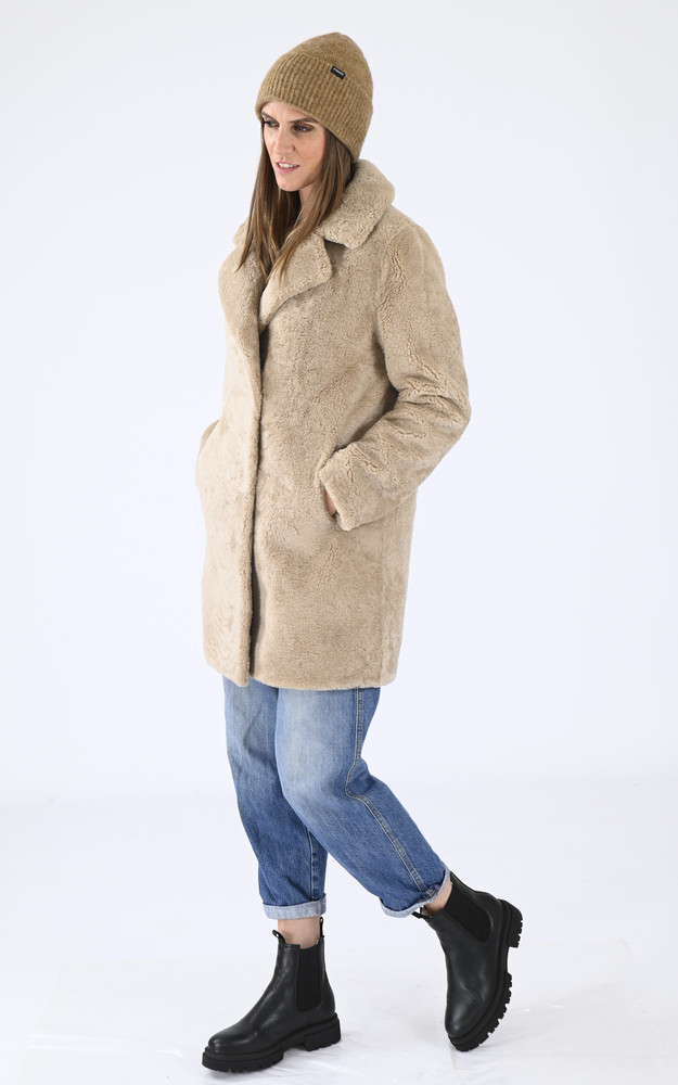 La Canadienne Manteau Laine Agneau Beige