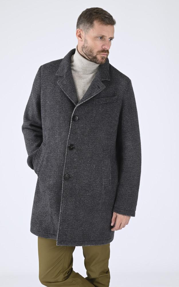 La Canadienne Manteau Laine Chevrons Gris