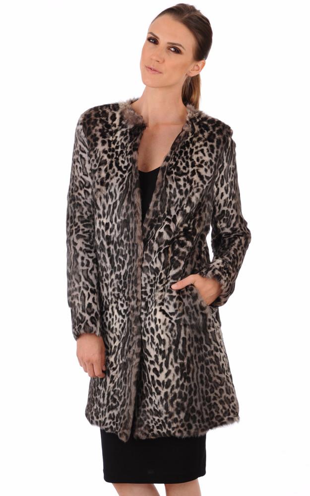 La Canadienne Manteau Lapin Style Léopard