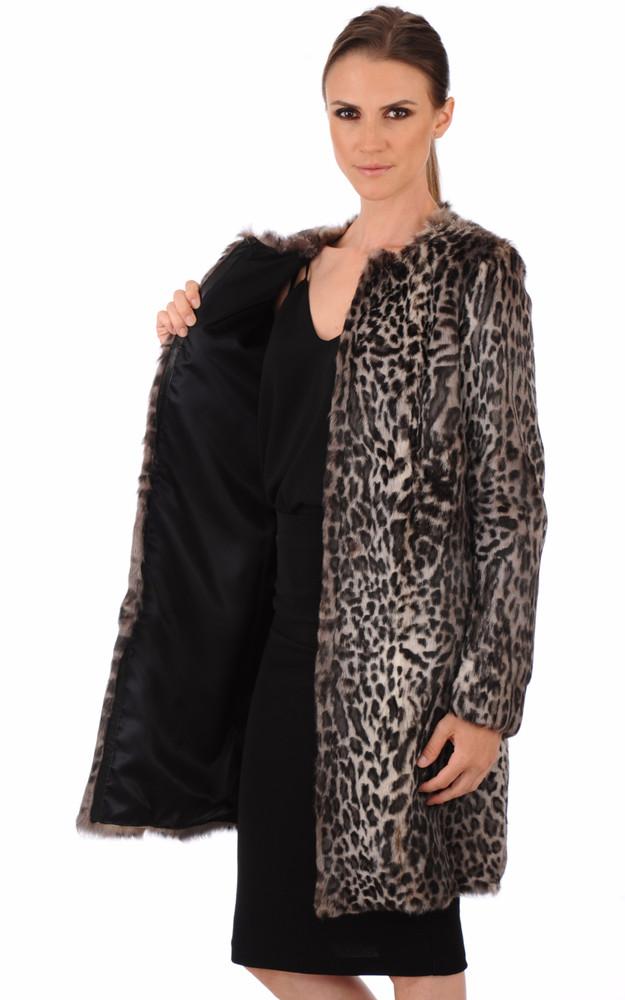 La Canadienne Manteau Lapin Style Léopard