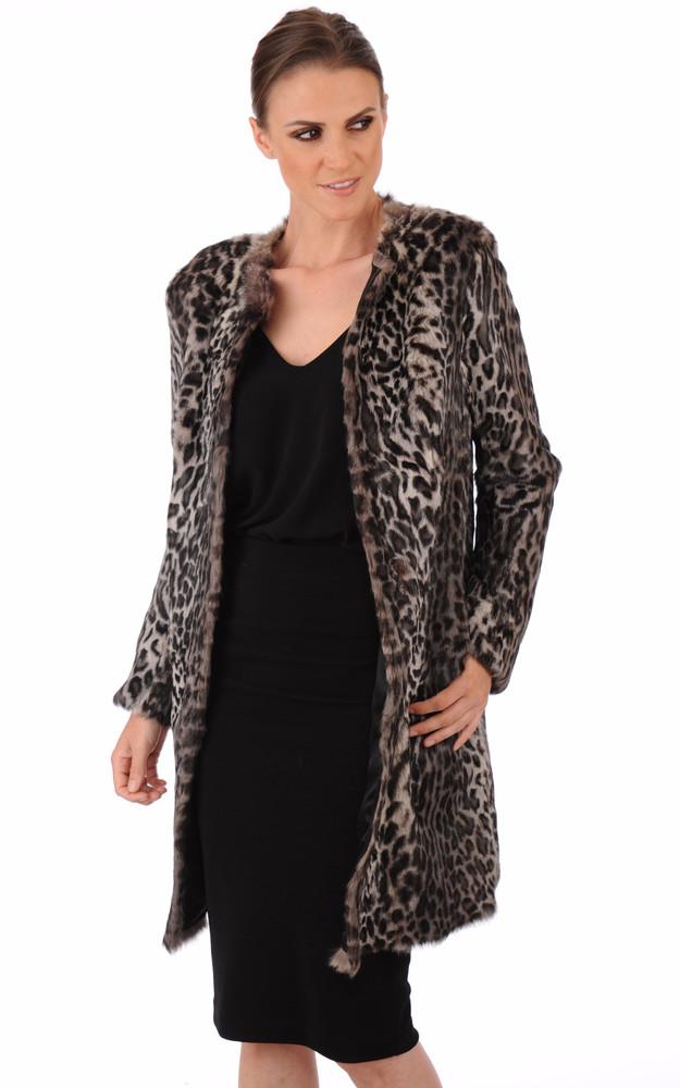 la canadienne Manteau lapin style léopard