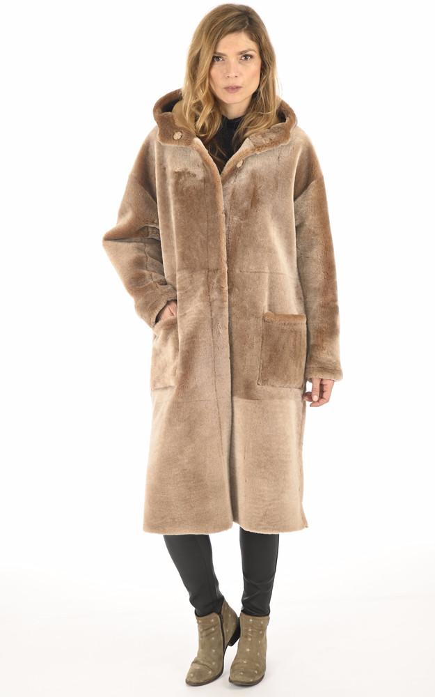 La Canadienne Manteau Long Réversible Mérinos Miel