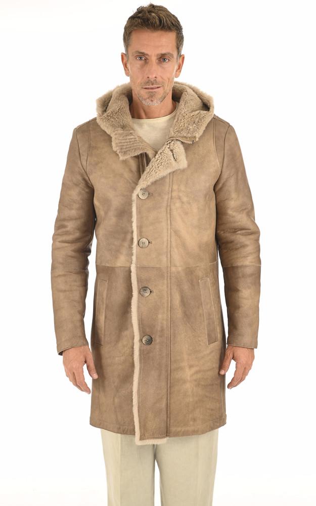 La Canadienne Manteau Peau Lainée Agneau Beige