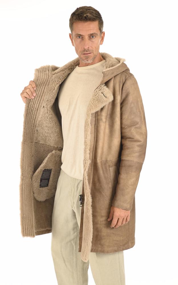 La Canadienne Manteau Peau Lainée Agneau Beige
