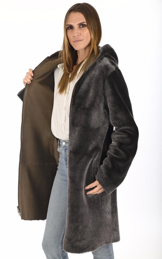 La Canadienne Manteau Peau Lainée Bronze