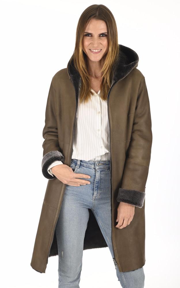 la canadienne Manteau peau lainée bronze