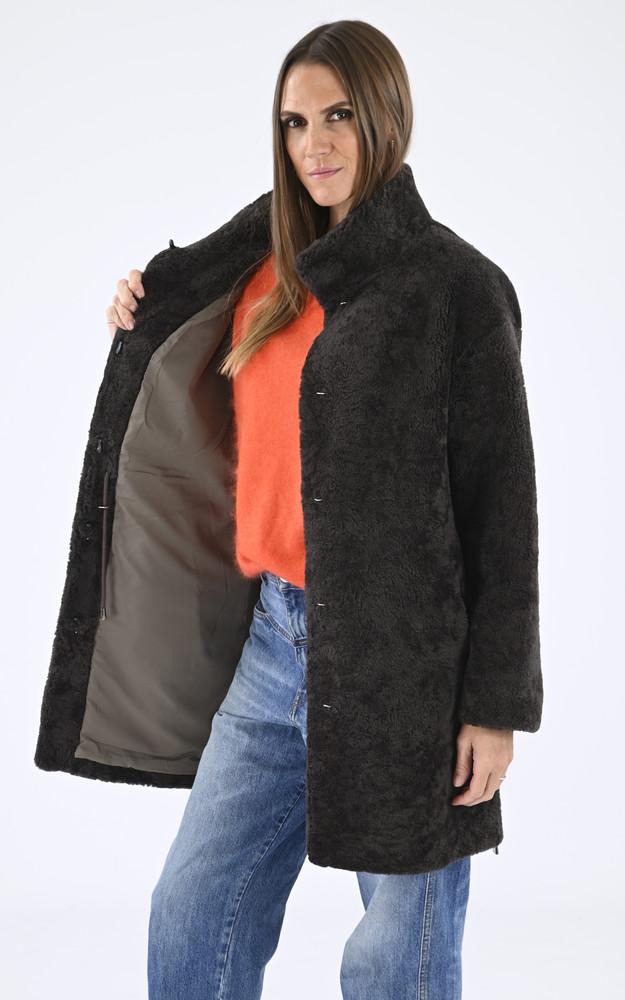 La Canadienne Manteau Peau Lainée Café