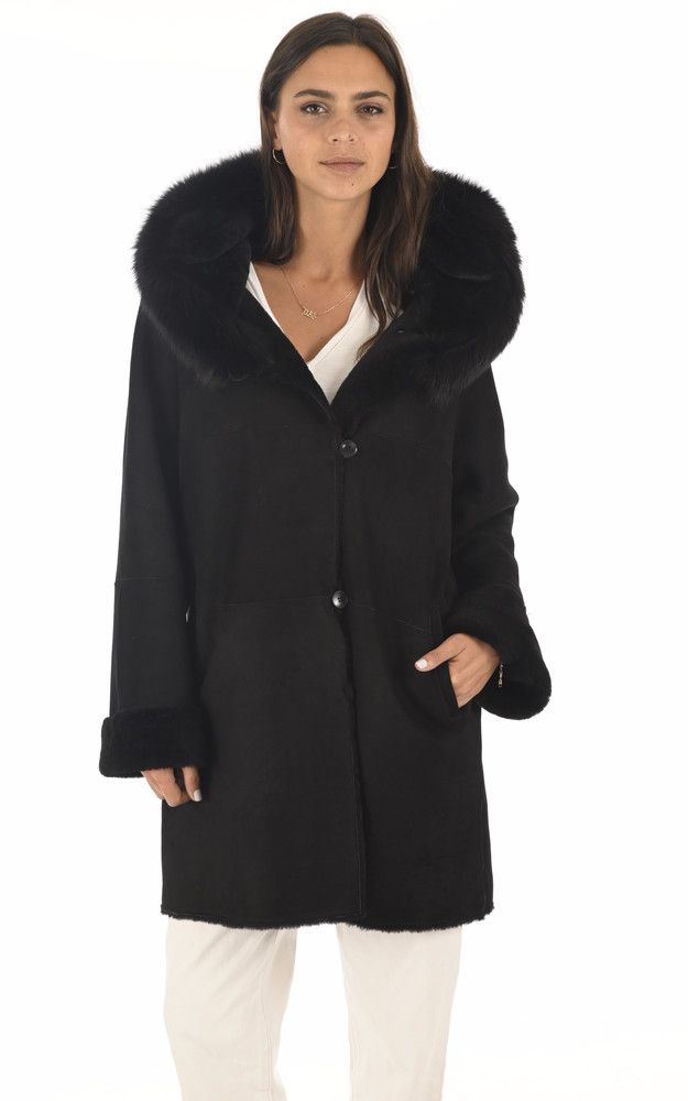 La Canadienne Manteau Peau Lainée Et Renard