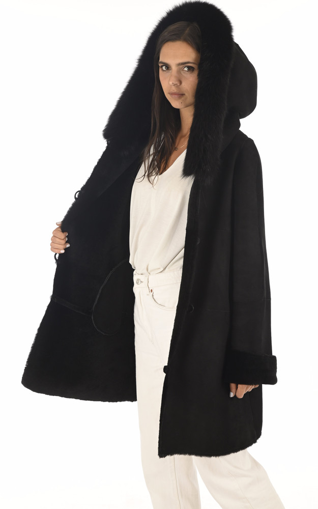 La Canadienne Manteau Peau Lainée Et Renard
