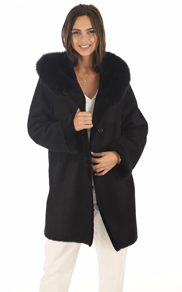 la canadienne Manteau peau lainée et renard