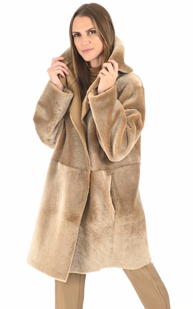 La Canadienne Manteau Peau Lainée Miel