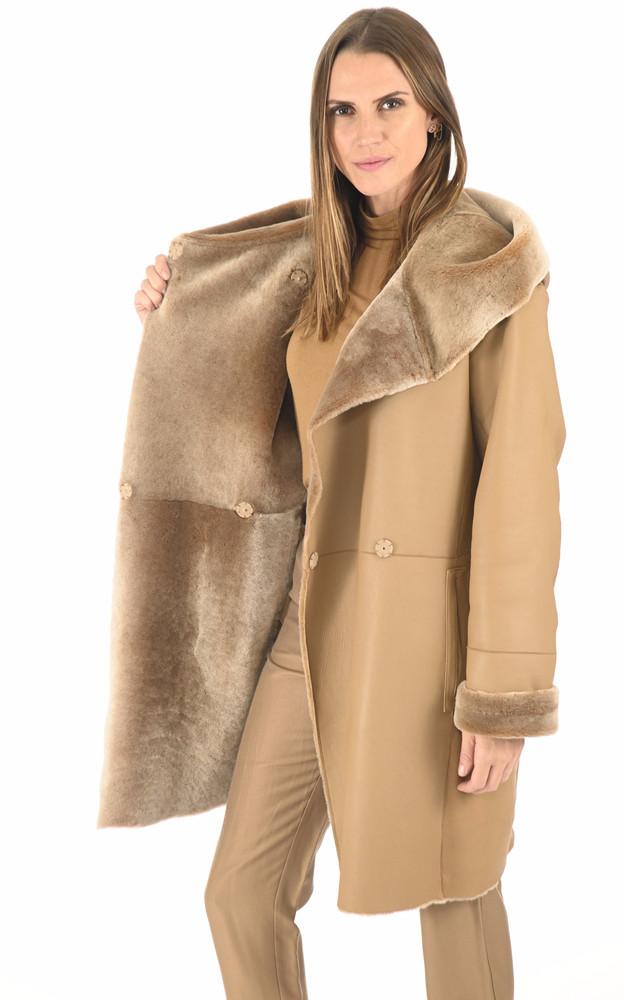 La Canadienne Manteau Peau Lainée Miel