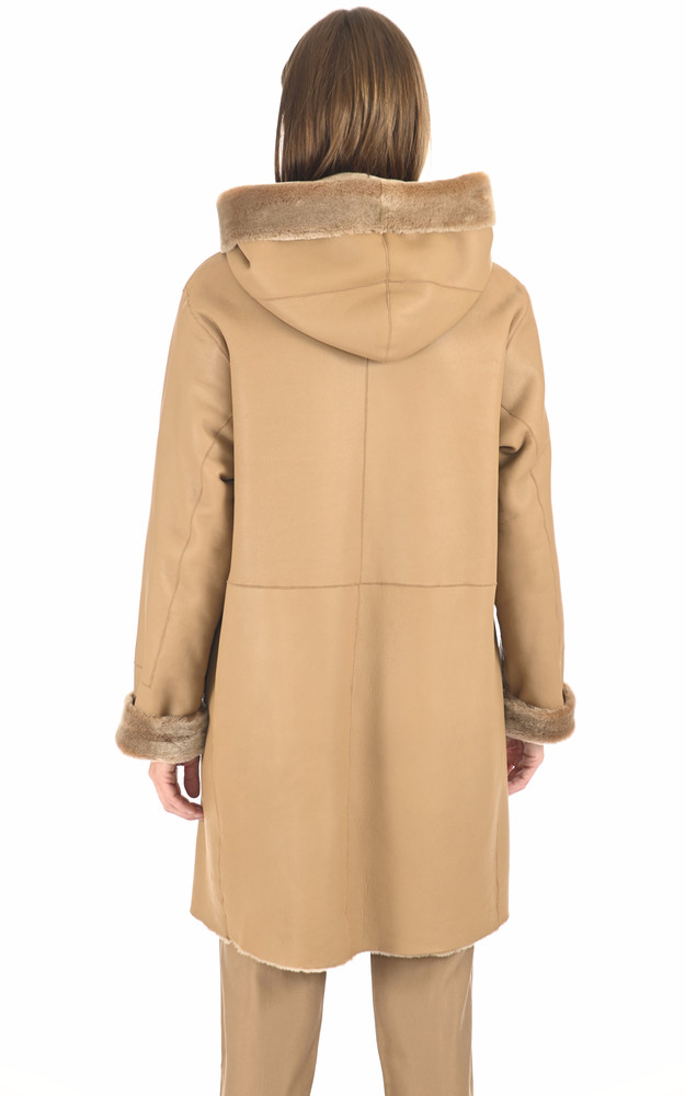 La Canadienne Manteau Peau Lainée Miel